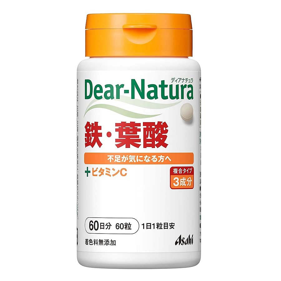 Dear-Natura Iron & Folic Acid Supplement 60Tablets 1 bottle