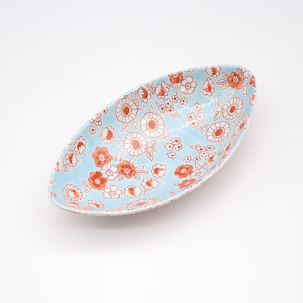 九穀燒手工主碗(花雨,5.51" x 10.0")日本製造 1 份