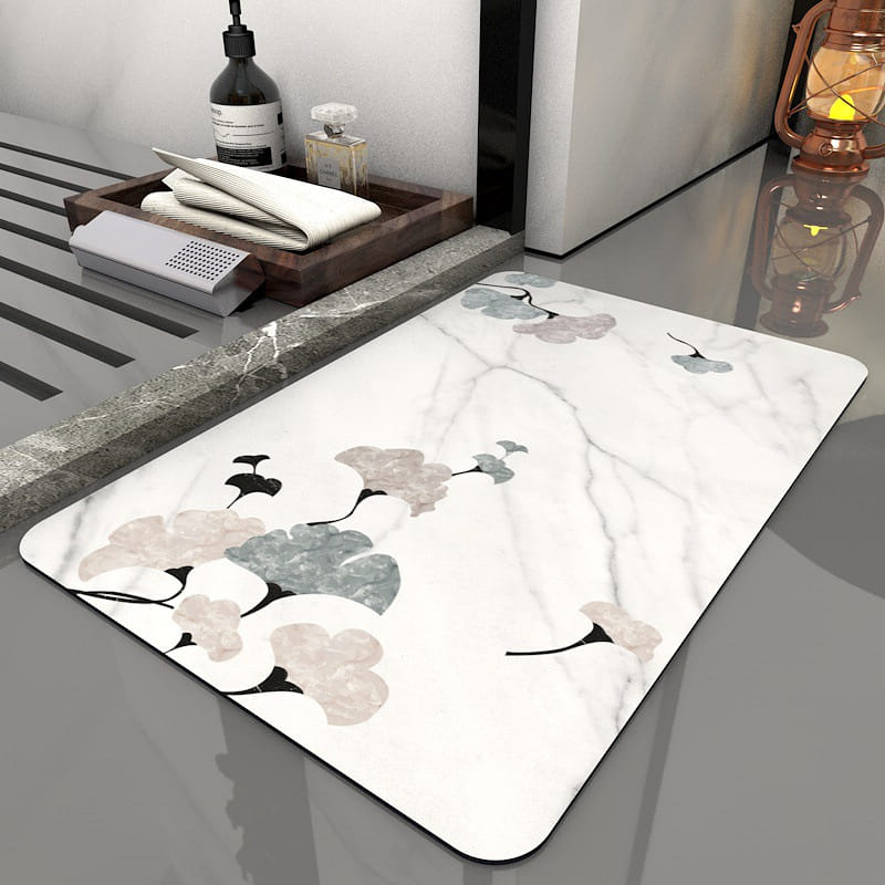 Super Absorbent Diatom Mud Bath Mat Non-Slip Quick Drying,ginkgo 60*40 1 개