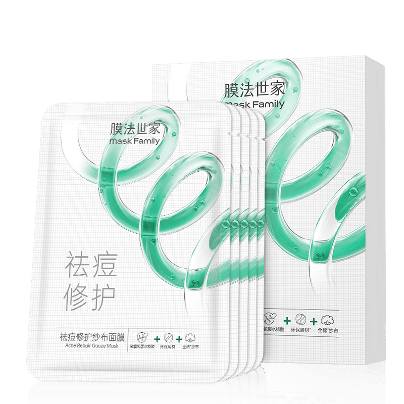 Mask Family Acne Skin Repairing Gauze Facial Mask 25ml 5 개입