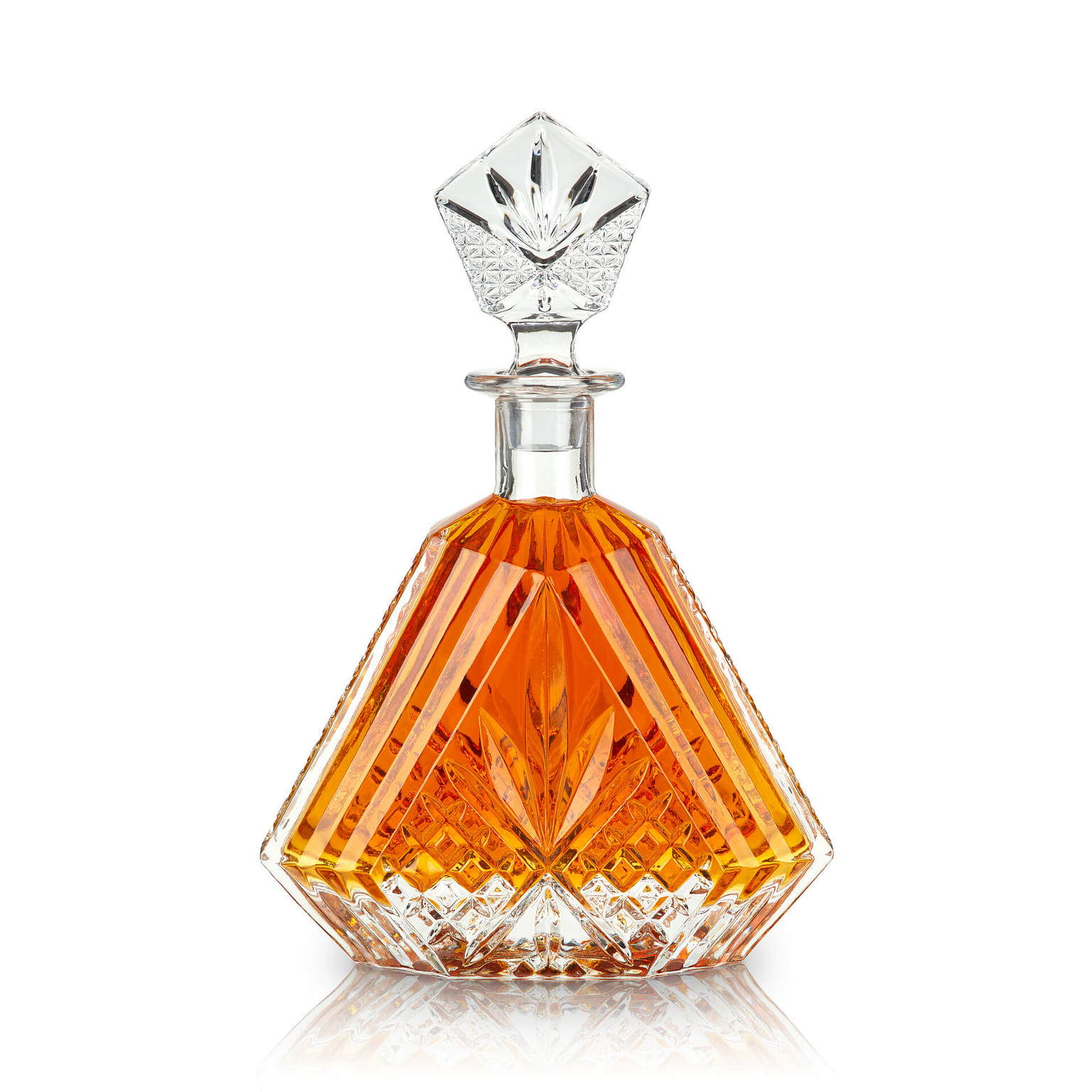 Viski Irish Cut Whiskey Decanter - Crystal Liquor Carafe 450 ml 15 온스