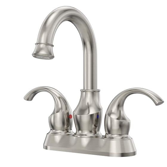 weee_grocery_4 in. Centerset 2-Handle High-Arc Bathroom Faucet in Brushed Nickel 4.17 lb