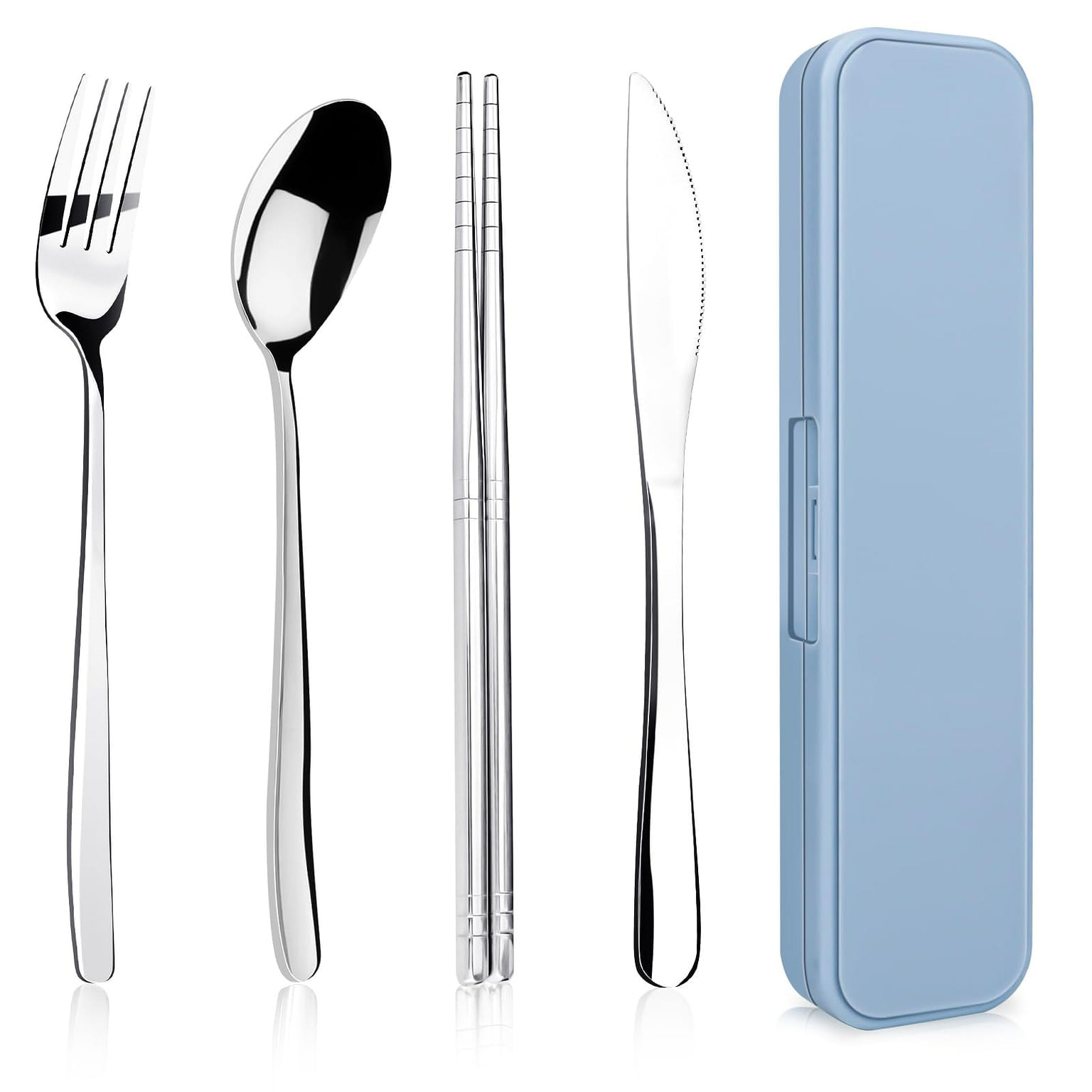 5 Piece Portable Travel Utensils Set With Case 1 each
