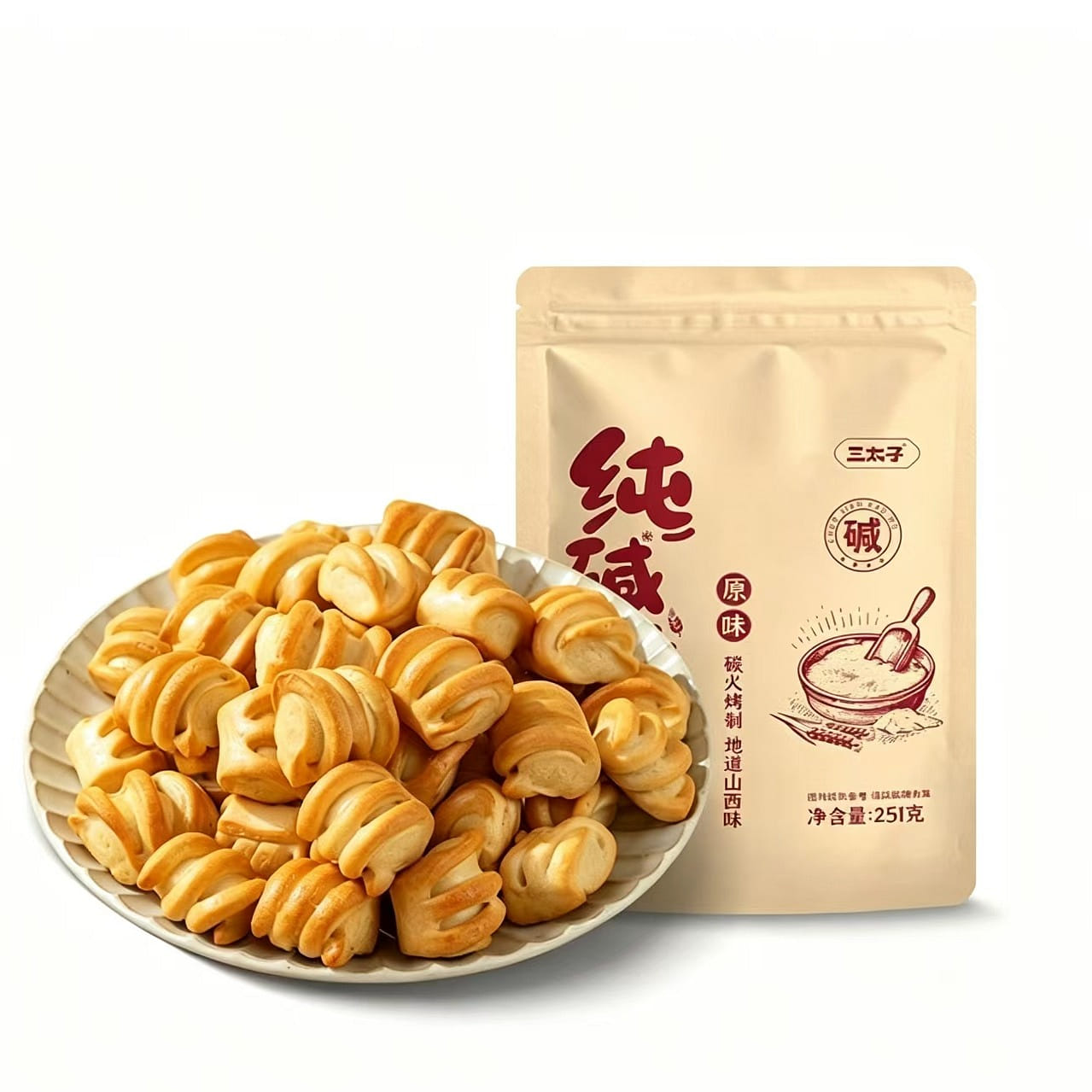 San Taizi Pure Alkali Baked Bun (251g) 1 pack