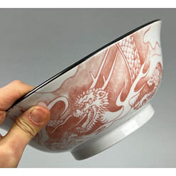 Made-in-Japan Akaryu Ramen Noodle Dragon Bowl - Red, 8" dia., 32 oz 1 each