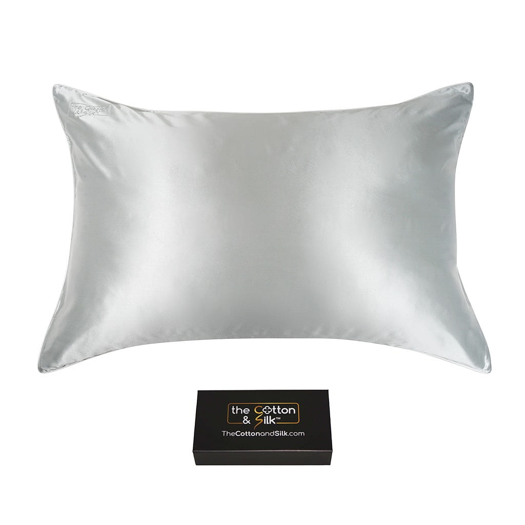 Luxurious 22 Momme Mulberry Silk Pillowcase, Silver Full/Standard (20“ x 26“) / Silver 0.5 파운드