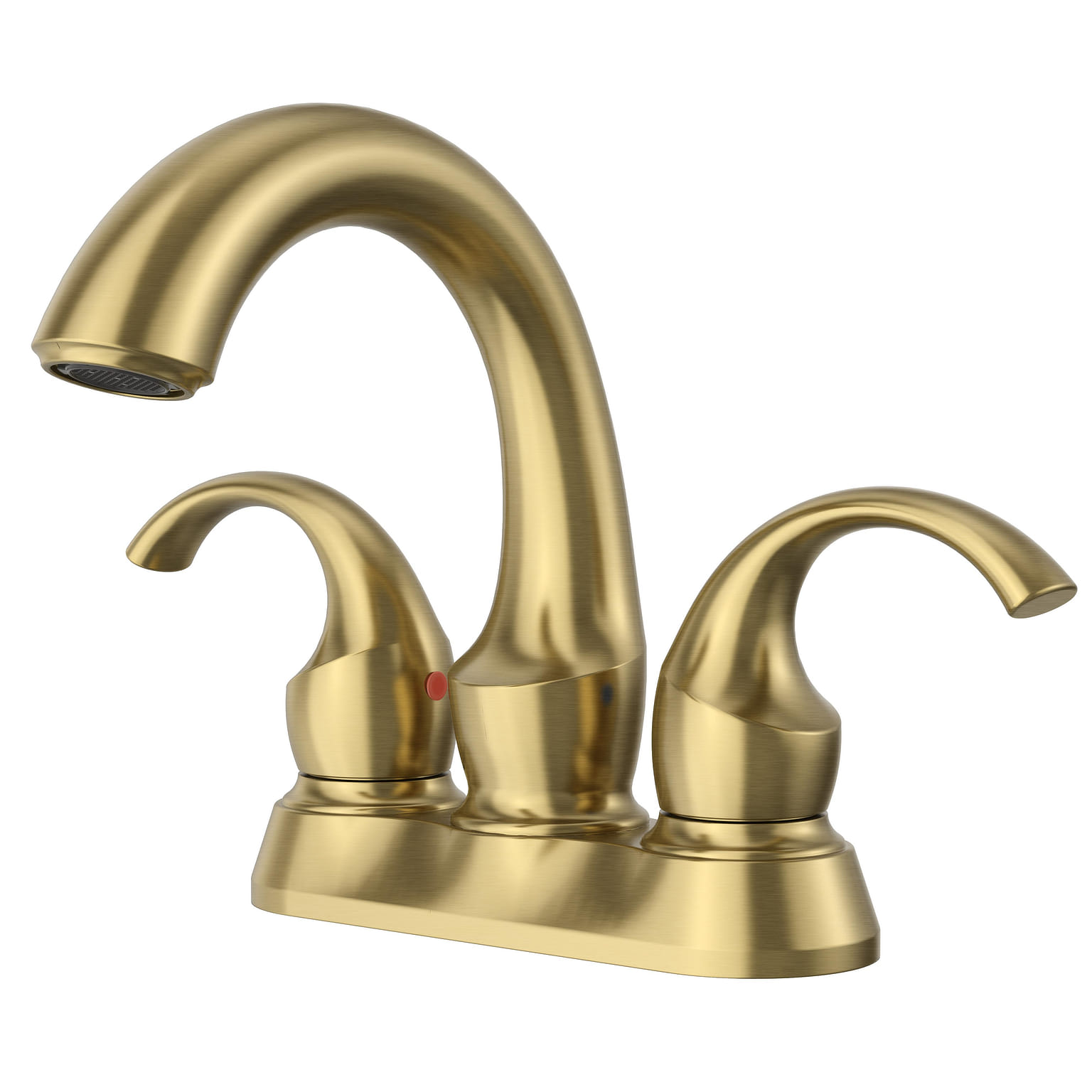 4 in. Centerset 2-Handle Bathroom Faucet in Brushed Brass 4.37 파운드