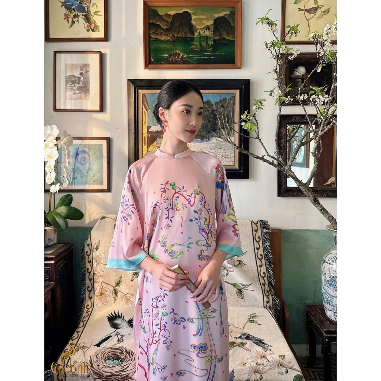 Cocolili Size S M178 Silk Ao Dai (with Pants) 1 count