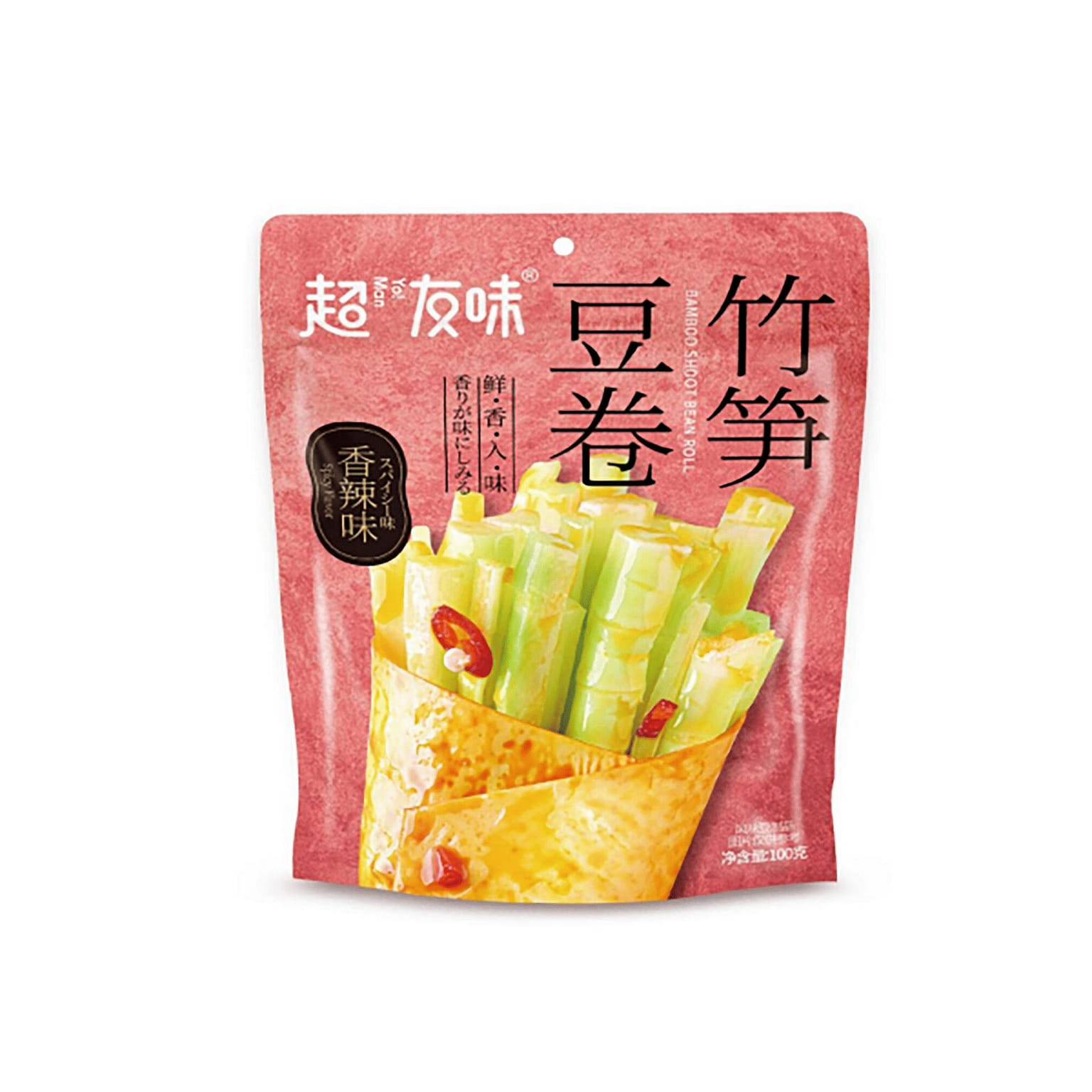 Chaoyouwei Bamboo Shoot Bean Rolls (Spicy) 100g 1 pack