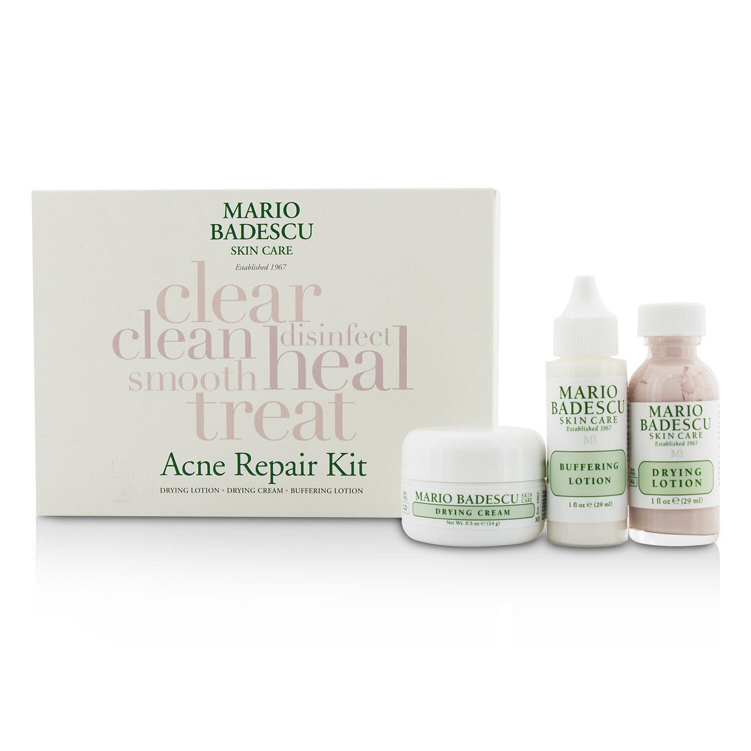Mario Badescu Acne Repair Kit: Drying Lotion 29ml + Drying Cream 14g + Buffering Lotion 29ml 3pcs 3 개