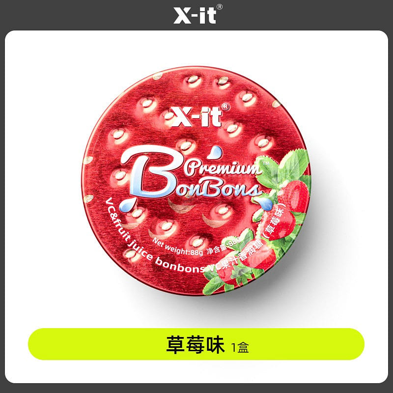 Xit果汁香潤糖草莓味潤喉糖88g*1糖濃郁果香 88 克