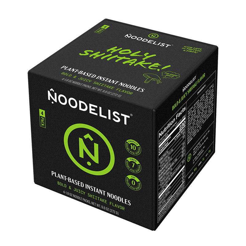 Noodelist Plant-Based Instant Noodles, 4-Pack Shiitake 9.5 oz