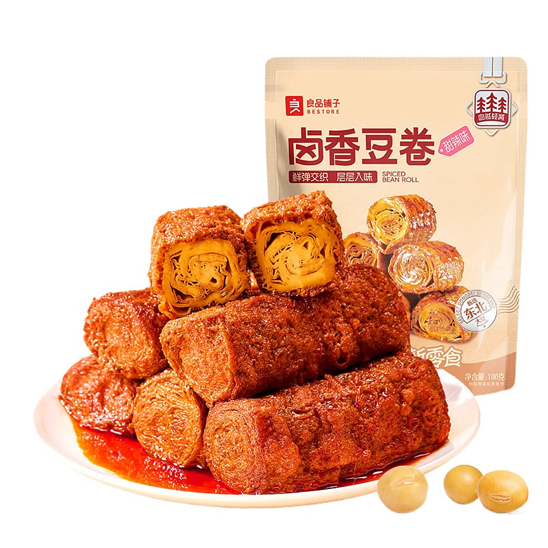 Braised Bean rolls, Sweet and spicy 100g*2 bags 200 กรัม