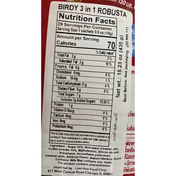 Birdy Instant Coffee 3-in-1 Robusta 15.23 oz