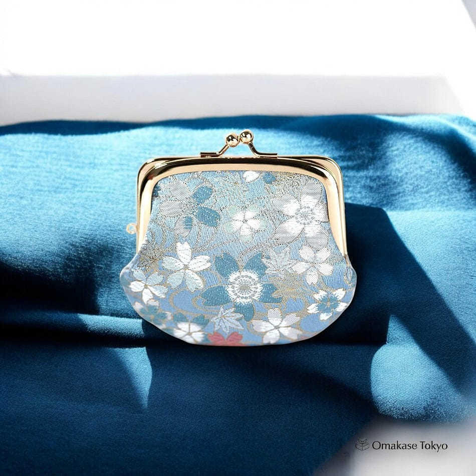 Kyoto Geimeido Coin Purse-Blue Cherry Blossom 200 g