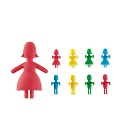 True Zoo Betty 1 Wine Bottle Stopper and 8 Wine Charms, Novelty Wine Gift Set, Silicone, Multicolor 1 份