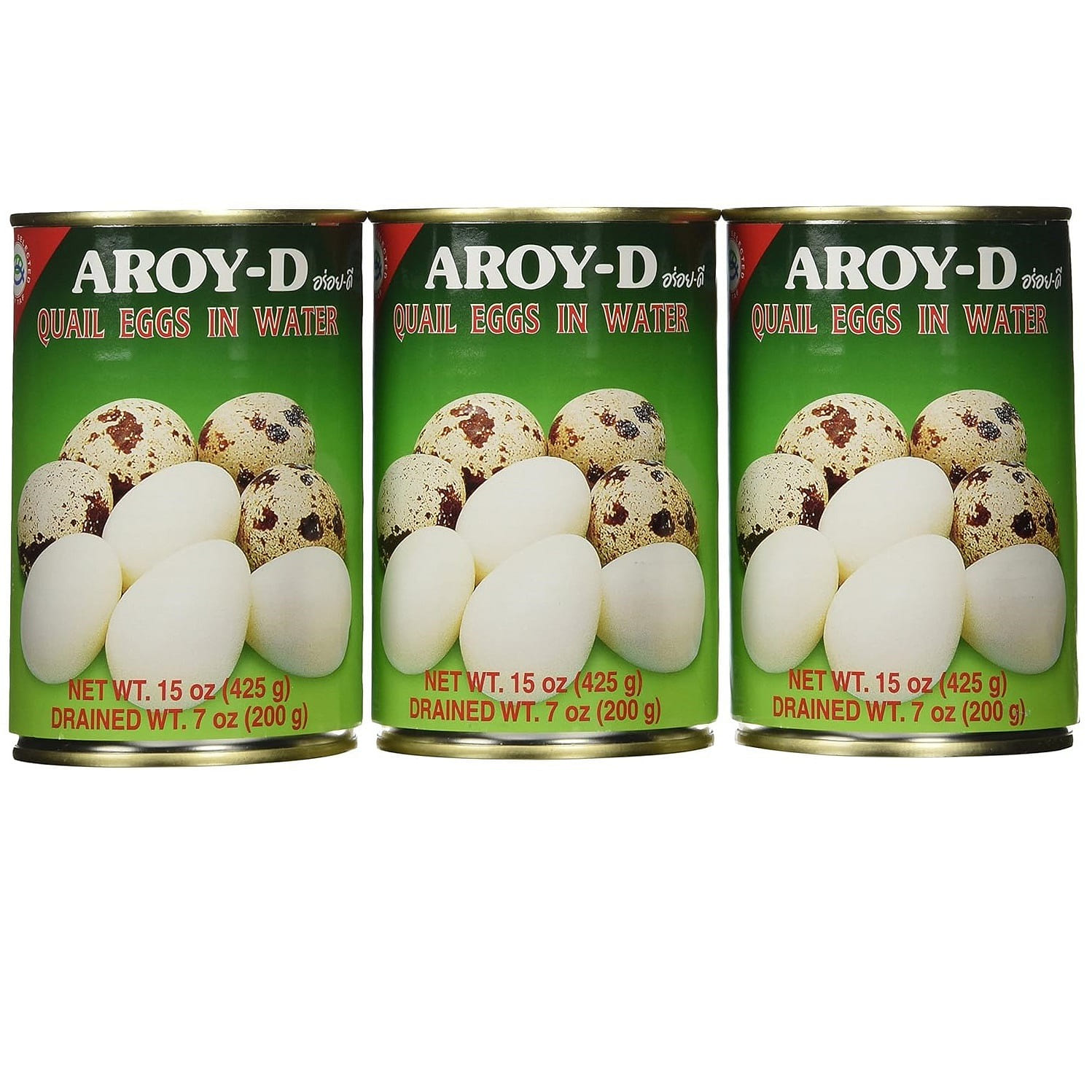 Aroy-D Quail Egg - 15oz (Pack of 3 Cans) 2.8 파운드