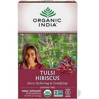 Organic India Tulsi Hibiscus (Stress Relieving & Gratifying), 18 tea bags 18 个