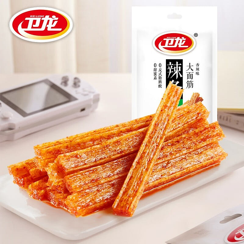 Weilong spicy strip big gluten spicy 1bag 65 กรัม
