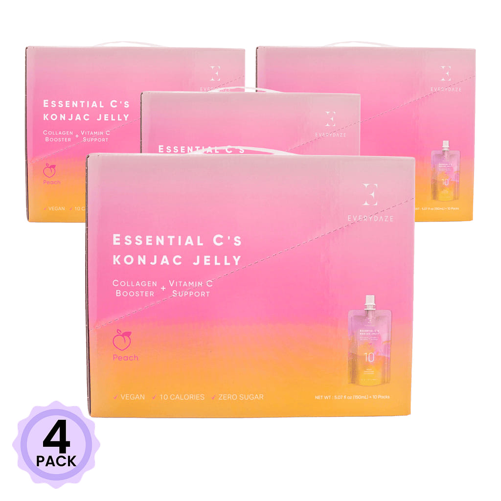 EVERYDAZE 콜라겐+비타민씨 곤약젤리 복숭아맛 5.07 액량 온스*10 개*4 팩