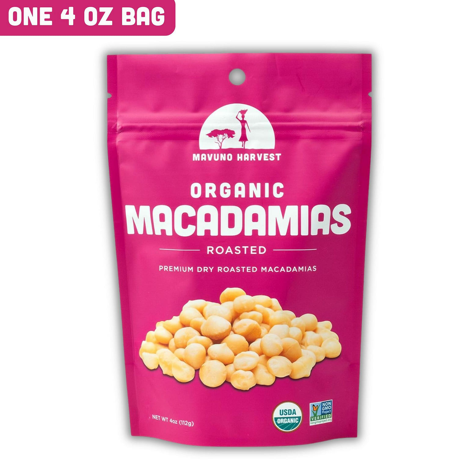 Organic Dry Roasted Whole Macadamias | 4 oz Bag 1 phần