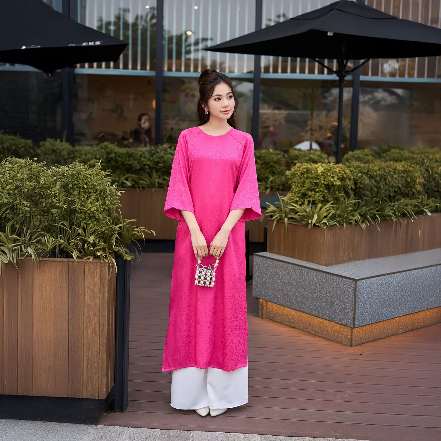 Modern Ao Dai Pink Color Size M 1 개