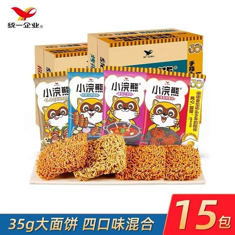 Little Raccoon Crispy Noodles 4 lavors 35g*15packs 525 g