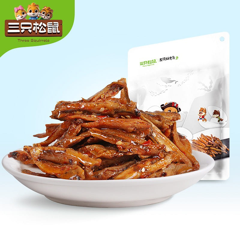 Three squirrel small fish 100g Snack specialty spicy snack fish 100 그램