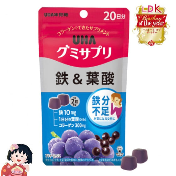 weee_health_UHA悠哈味覚糖补铁叶酸软糖葡萄味40粒20日量 1 份