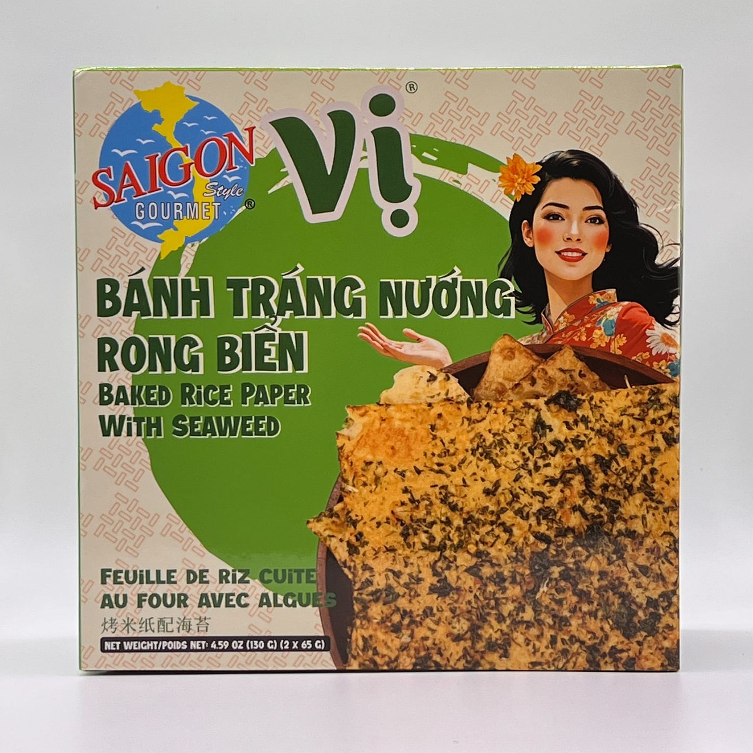 VI BAKED RICE PAPER WITH SEAWEED DALAT LAM DONG 4.59 온스