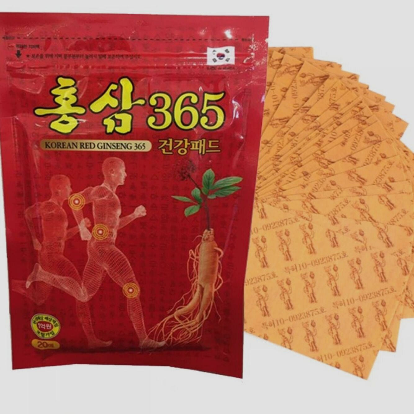 Korea Power Red Ginseng 365/ 60 Heat Patches 60 개입
