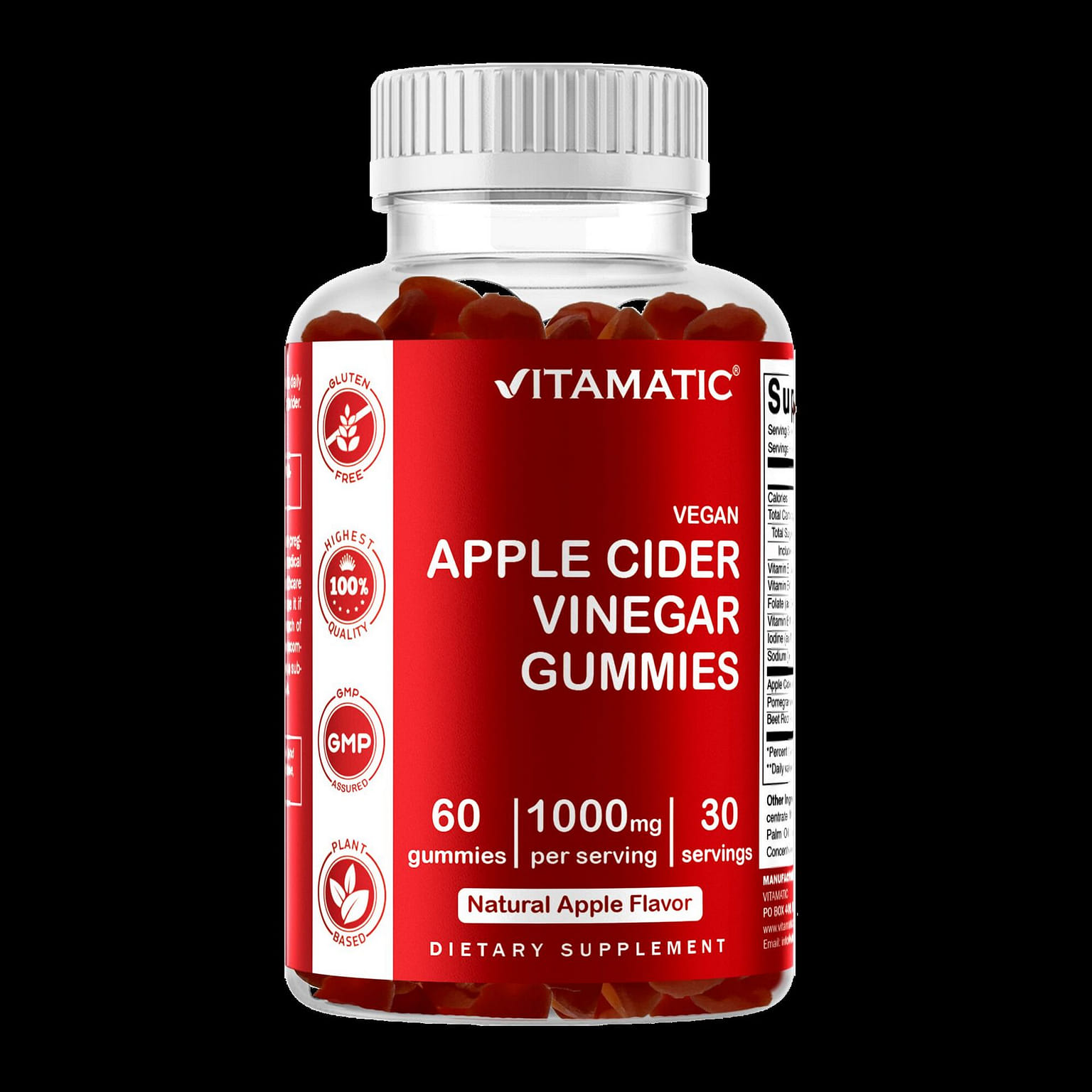 Apple Cider Vinegar 1000mg 60 Vegan Gummies 1 개