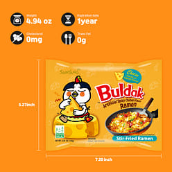 Samyang Buldak Cheese Stir-Fried Ramen (5-Pack) - Cheese 1 each