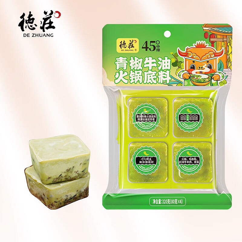 Dezhang Green Peppe Chongqing Hotpot Base Sauce 320 g