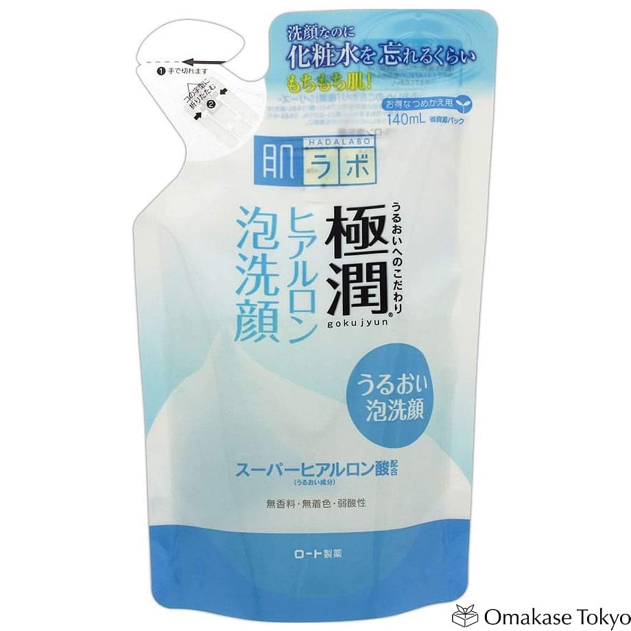 Rohto Hada Labo Gokujyun Hyaluronic Acid Foaming Face Wash Refill 140ml 150 그램