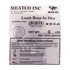 Bone-In Lamb Cubes, Frozen 2 lb