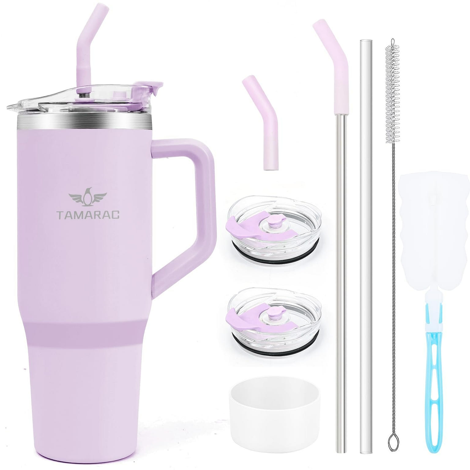 40 oz Tumbler With Handle and Straw Lid Double Wall Vacuum Reusable Stainless 1 개