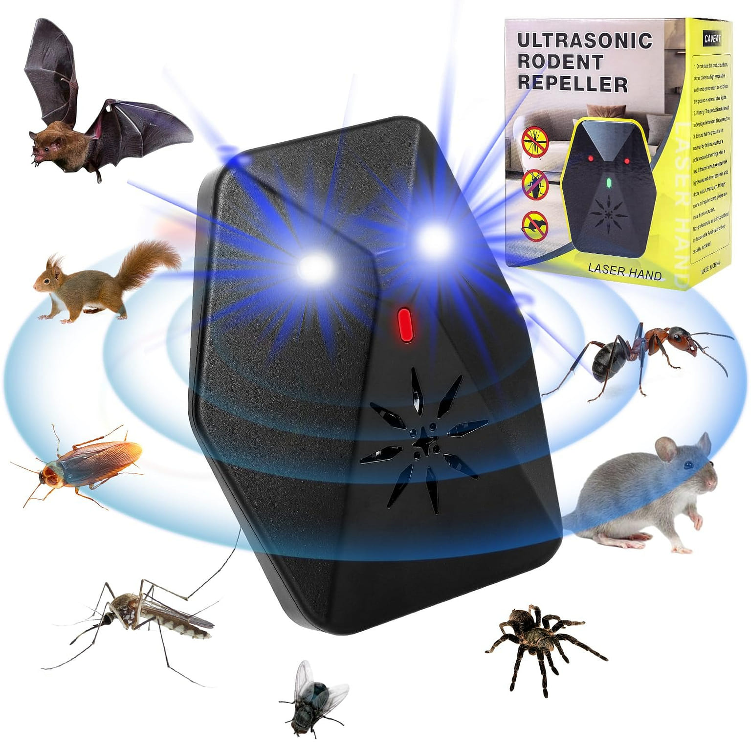 Ultrasonic Pest Optical Repeller Pest Control 1 each