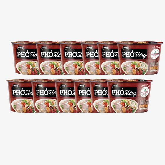 weee_instant_Combo 12 Bowls Chinsu Pho Story Beef Noodle 1 box