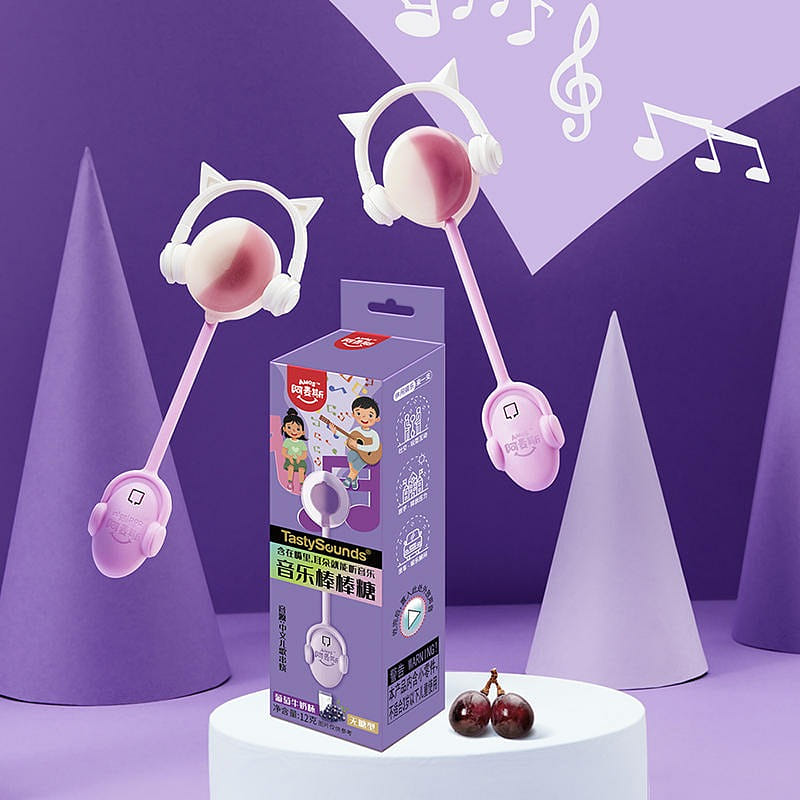 Amaisi music lollipop Chinese children's songs skewered 0 sugar grape flavor 12 그램