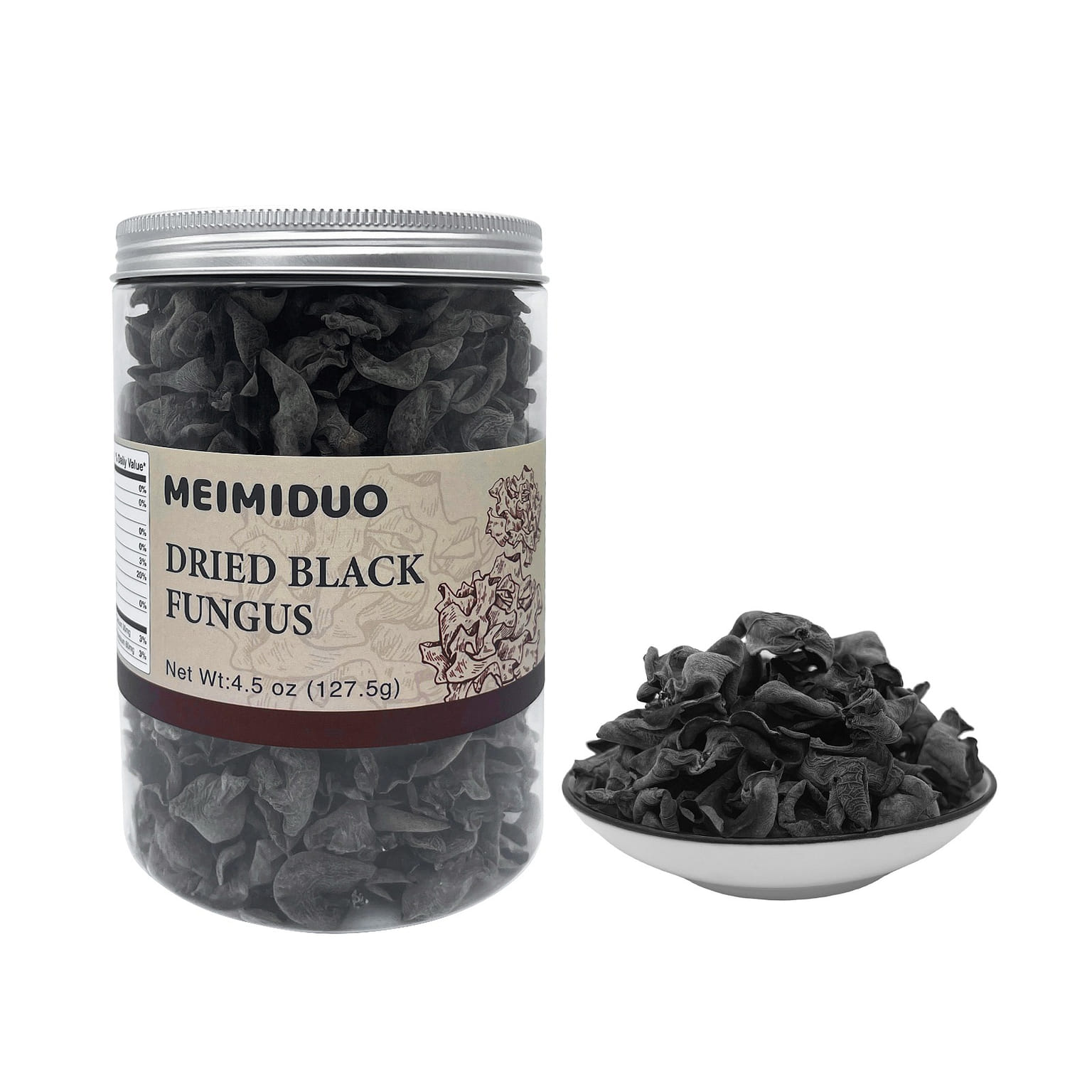 MEIMIDUO Dried Black Fungus Woodear Mushrooms 4.5 ออนซ์