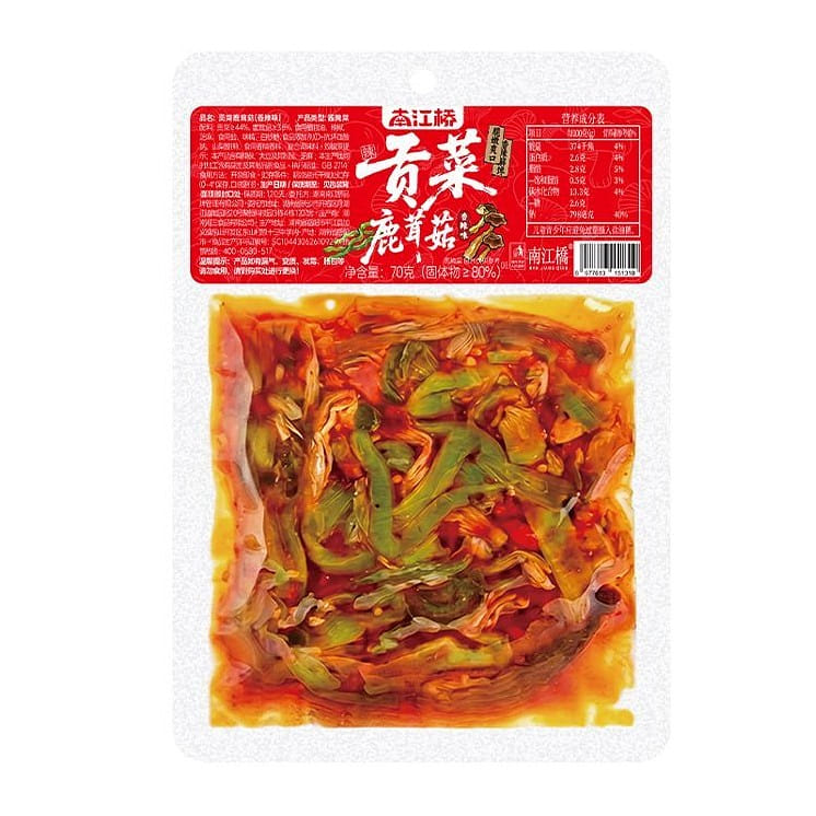 南江桥贡菜鹿茸菇开袋即食速食追剧解馋零食70g 70 克