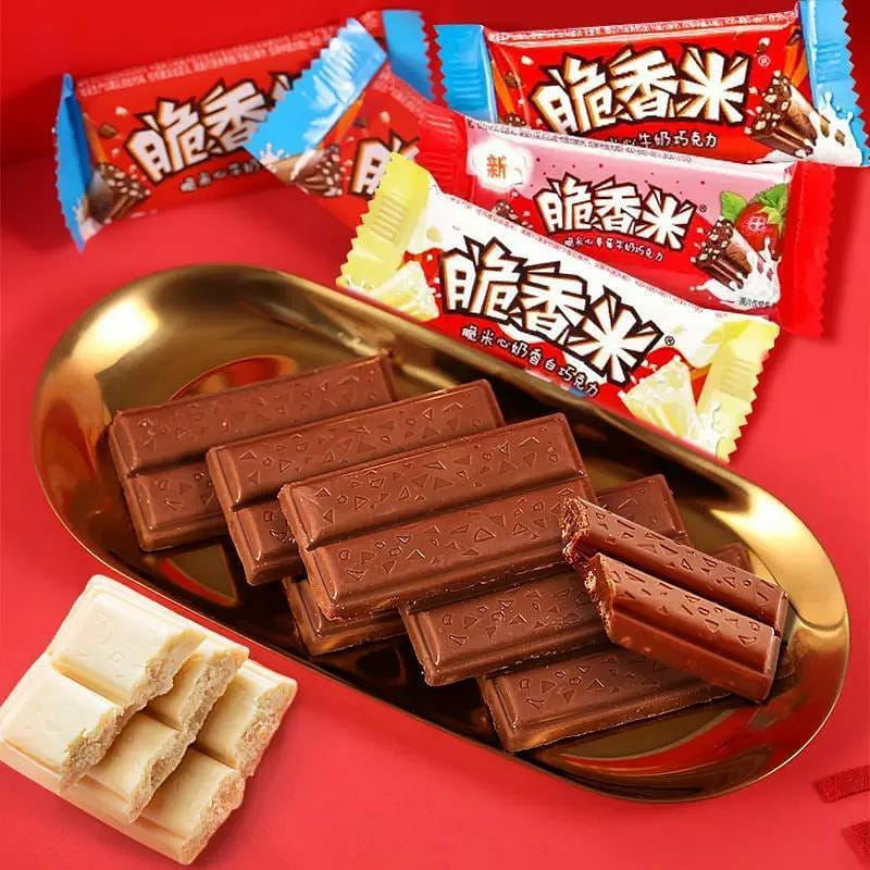 Crispy rice, cocoa butter, chocolate, strawberry, milky milk chocolate three fla 192 g
