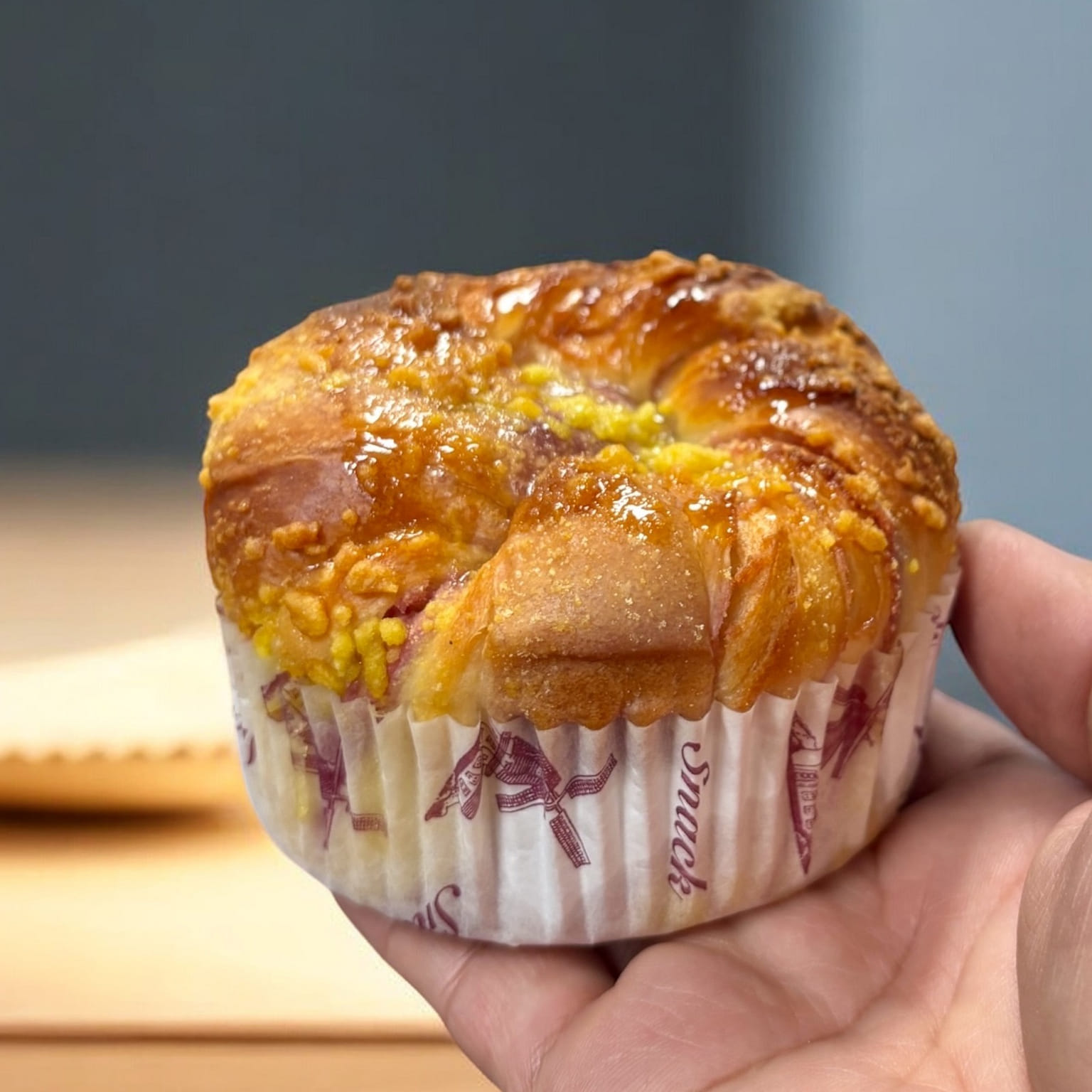 Taro Custard Crumble Bun 1 count