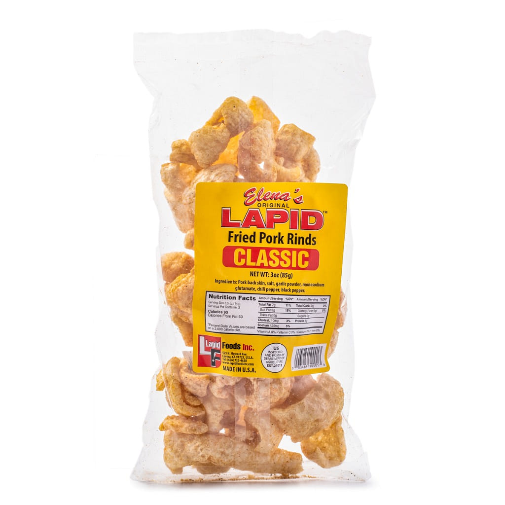 Elena's Original Lapid Fried Pork Rinds, Classic 85 g