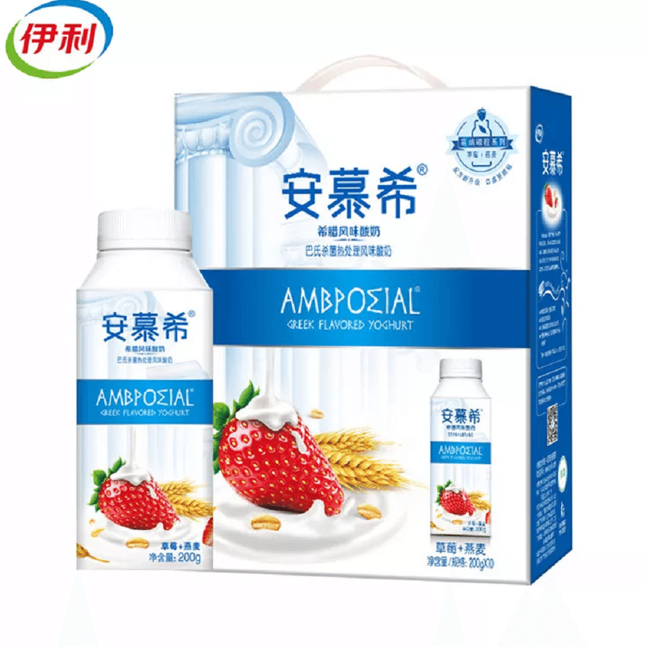 ANMUXI Yogurt with Strawberry Oat Flavor200g*10 1 ลัง