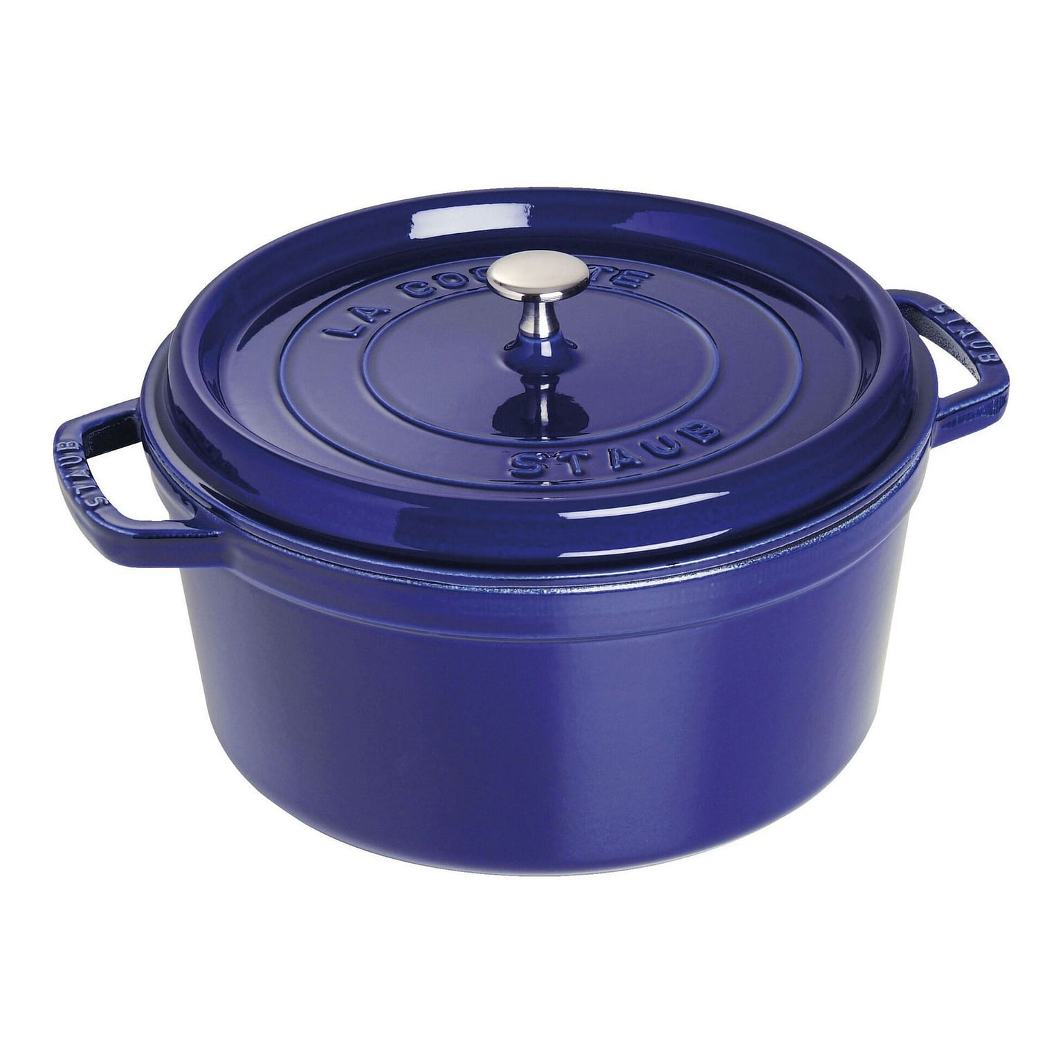 STAUB Cast Iron Round Cocotte 7-qt / Dark Blue 1 phần
