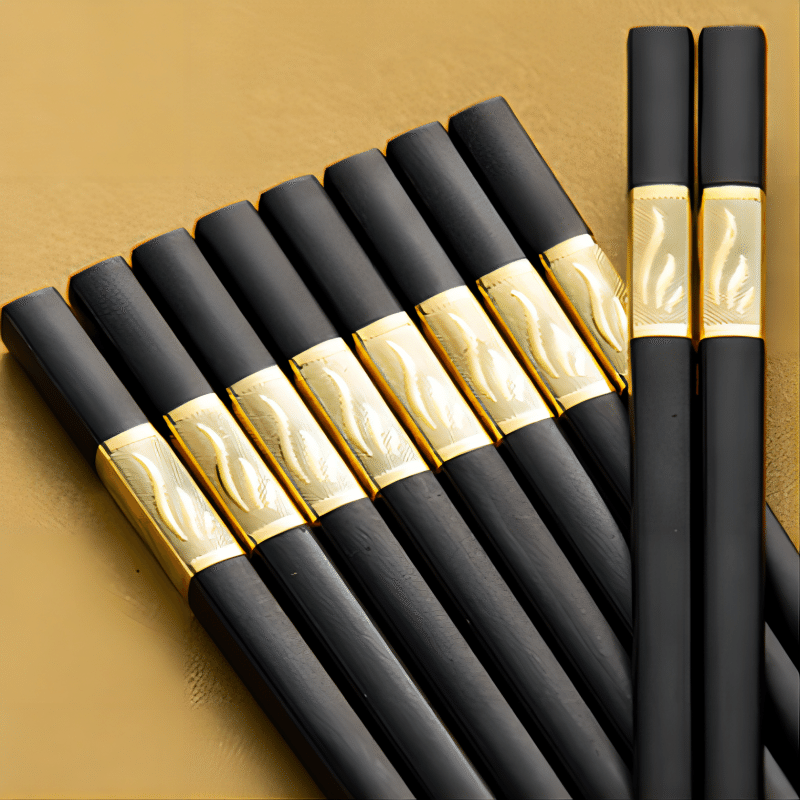 Qing Exhibition Golden Auspicious Five Pairs Alloy Chopsticks 1 อัน
