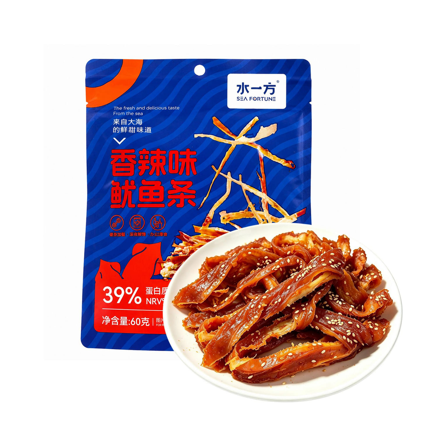 Sea Fortune 香辣味 鱿鱼条 60 克