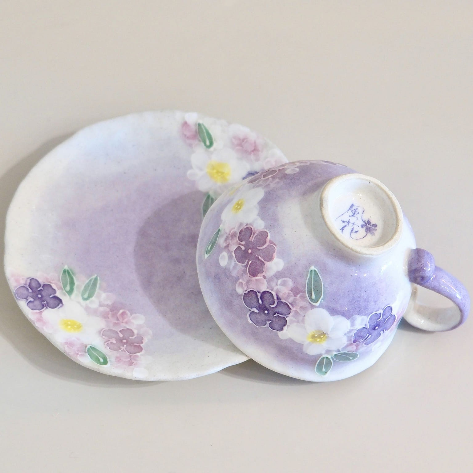 Seto ware FUKA Coffee cup Set(Gift Box)- Purple 1 count